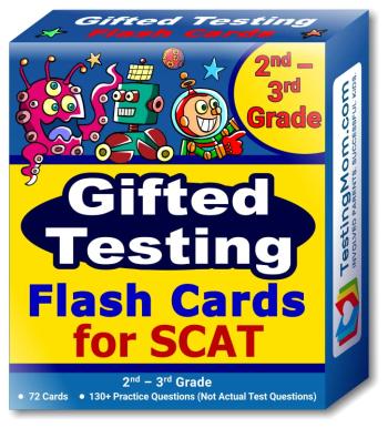 SCAT Test Prep Flash Cards (School and College Ability Test) – Elementary Level Grades 2 – 3